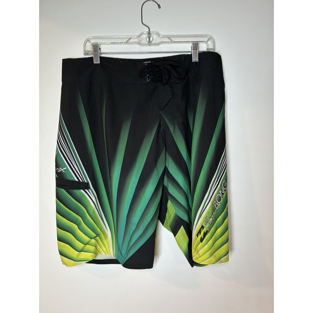 Billabong shorts feature a vibrant green and yellow leaf Board shorts 36
